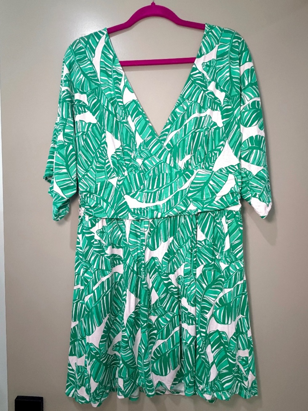 Lilly Pulitzer Let's Go Bananas Romper Dress Green Pink Size XL